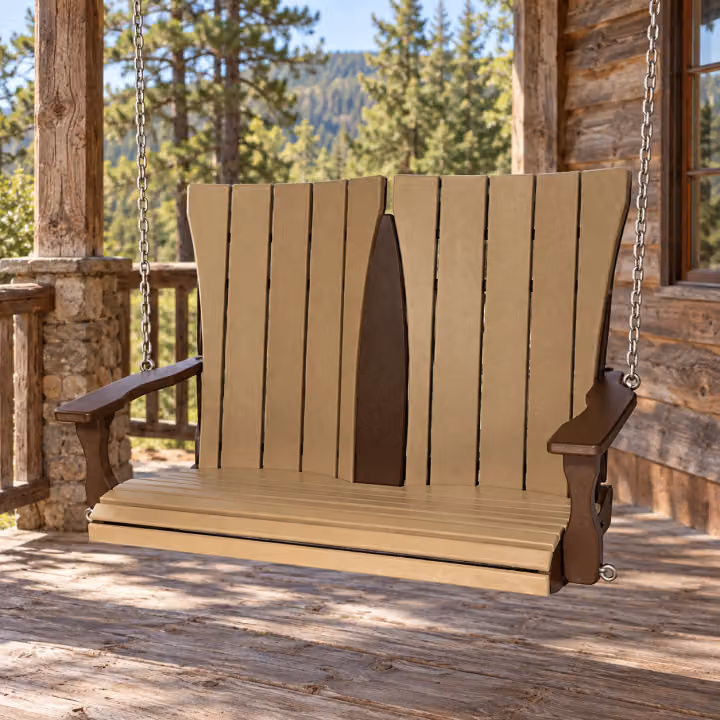 Ridgecrest 4-Foot Swing with Chain — Outdoor Poly in an outdoor setting