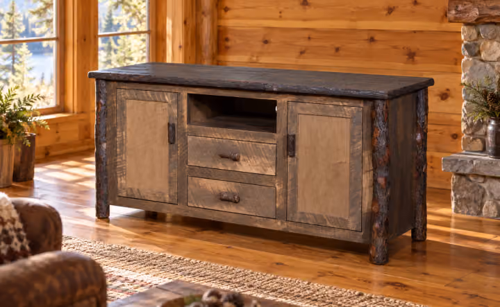 Stonewater Rough-sawn Maple & Hickory Wide TV Cabinet