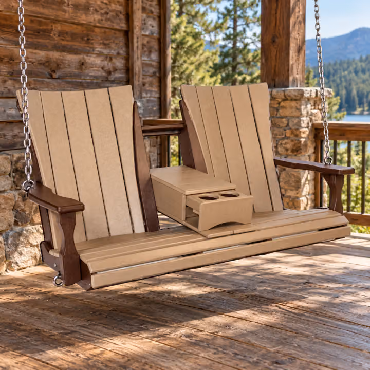 Ridgecrest 5-Foot Swing with Chain with Console — Outdoor Poly in an outdoor setting