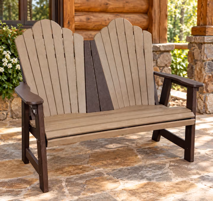 Harbor Curve Garden Bench — Outdoor Poly in an outdoor setting