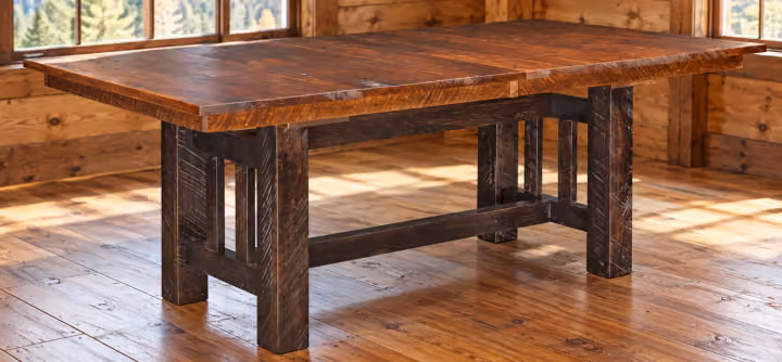 Maple Gap Rough-sawn Maple Trestle Dining Table