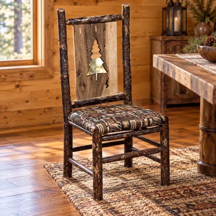 Fox Hollow Hickory Forest-Back Side Chair in a rustic home