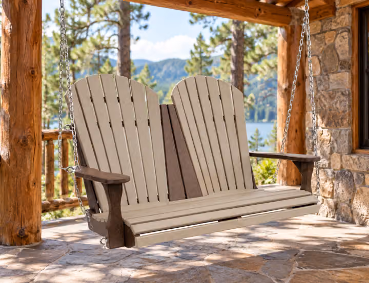 Lakeside Comfort 4-Foot Swing with Chain — Outdoor Poly in an outdoor setting