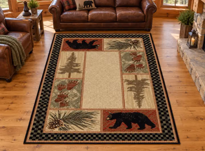 Forest Crossing Woodland Bear Rug
