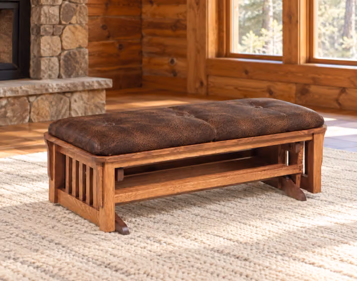 Walnut Hollow Slat Loveseat Ottoman