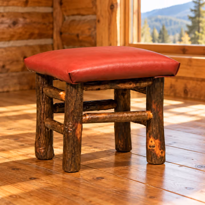Fox Hollow Hickory Child Upholstered Footstool