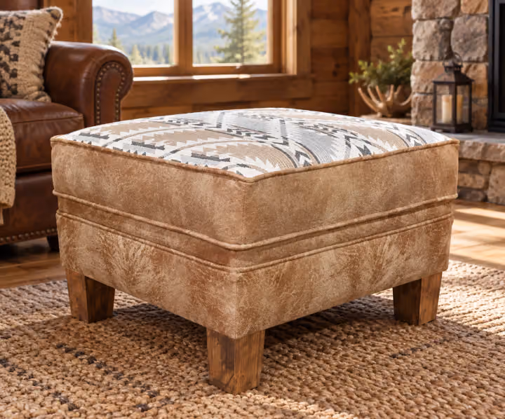 Summit Haven Rough-sawn Maple Ottoman