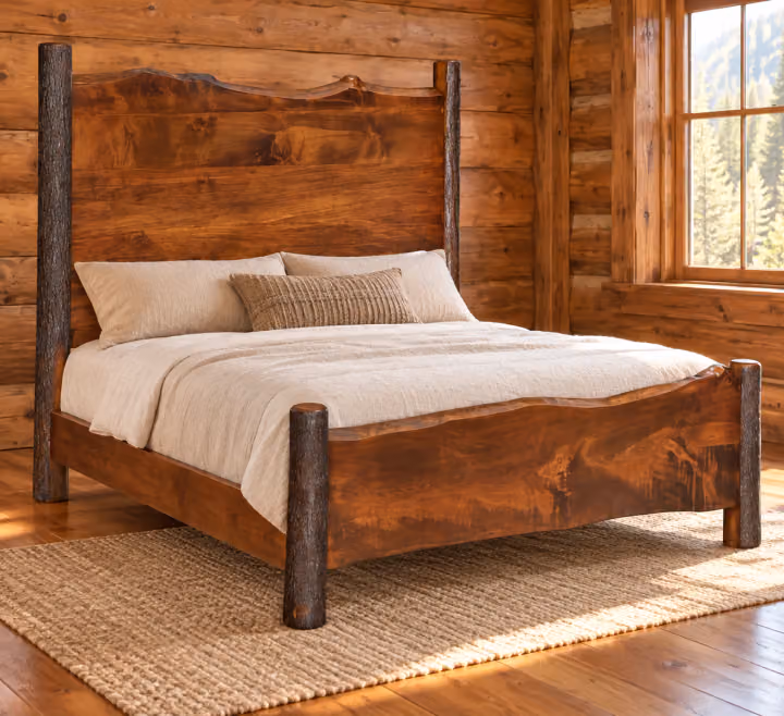 Riverstone Brown Maple Live-Edge Bed