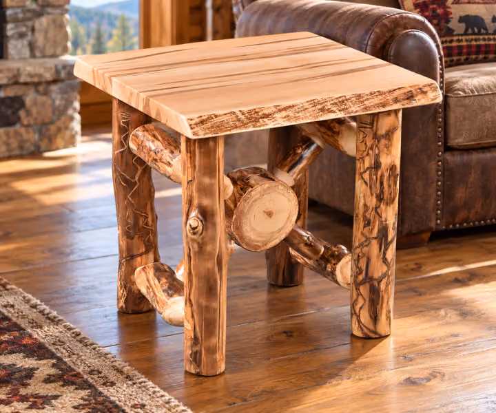 Cross Timber Aspen & Wormy Maple End Table