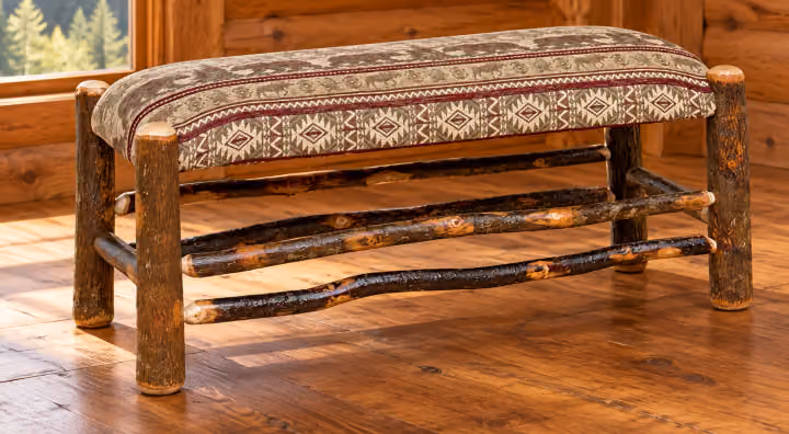 Hemlock Ridge Hickory Upholstered Bench