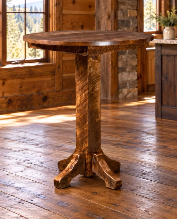 Ridge Landing Rough-sawn Maple Round Pub Table