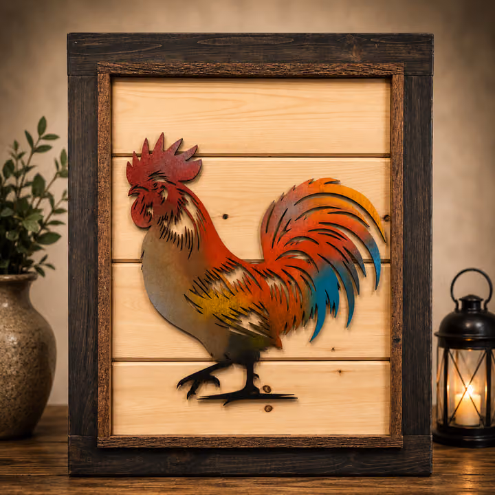 Rooster Framed Art