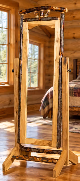 Fox Hollow Hickory Standing Dressing Mirror