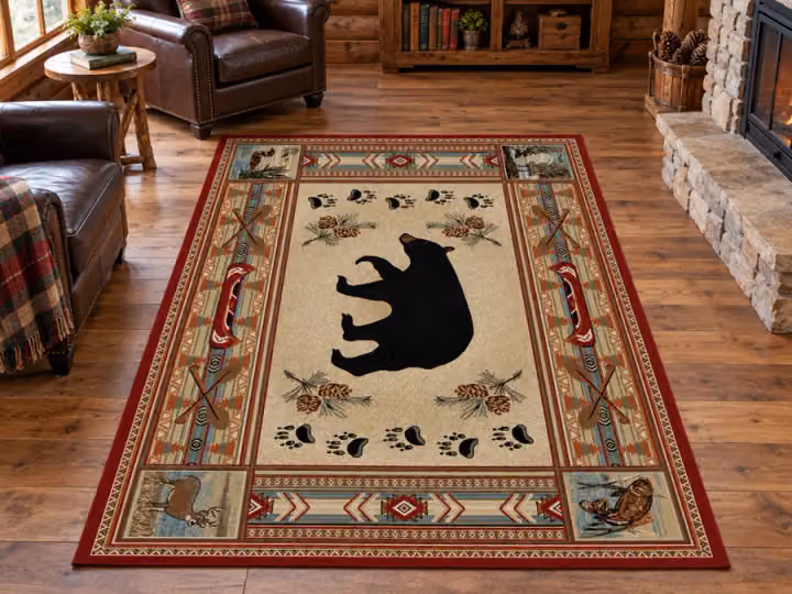 Cedar Hollow Bear & Pine Rug