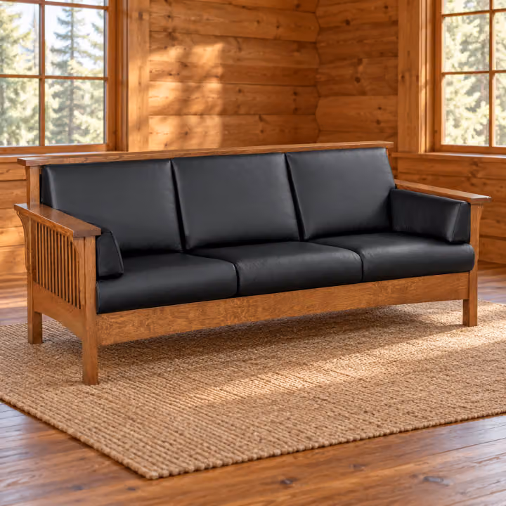 Timber Crest Quarter Sawn White Oak Slat Sofa