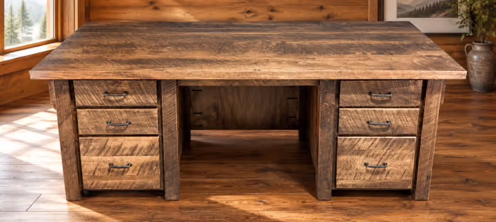 Copper Pass Rough-sawn Maple Executive Desk