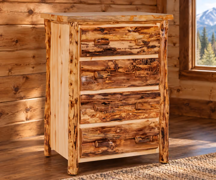 Hearthside Briar Summit 4 Drawer Chest in a rustic cabin