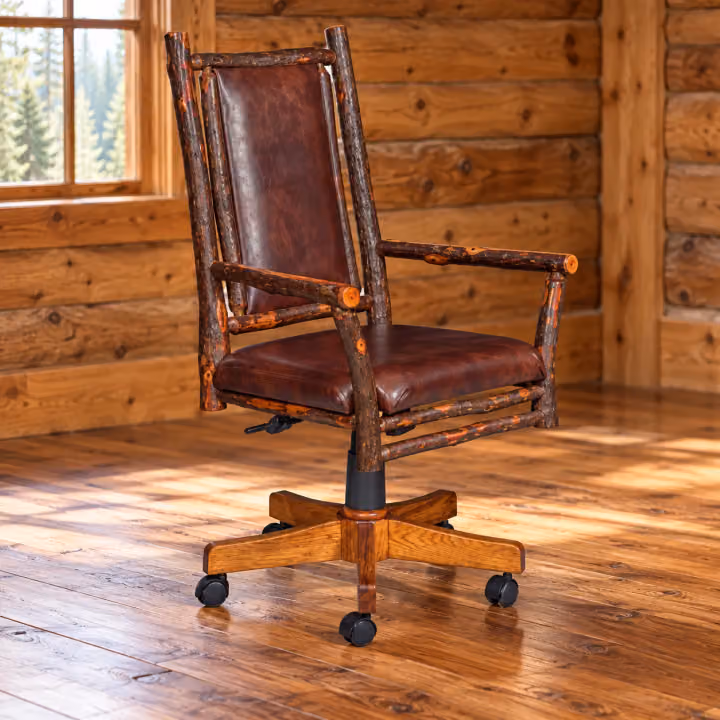 Fox Hollow Hickory Tall-back Swivel Desk Chair