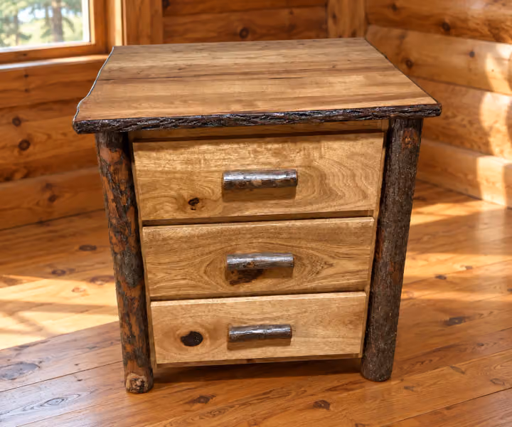 Coyote Ridge Hickory 3 Drawer Nightstand