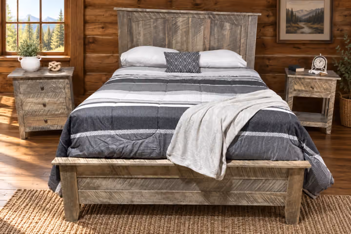 Meadow Cove Rough-sawn Maple Arch-Panel Bed