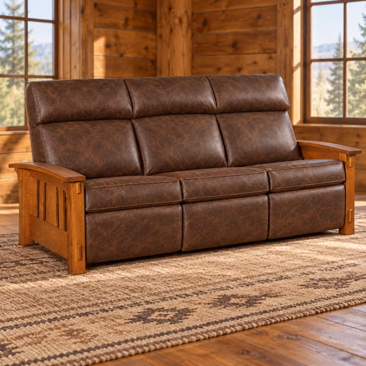 Canyon Forge Inset-Panel Wall-Hugger Sofa Recliner