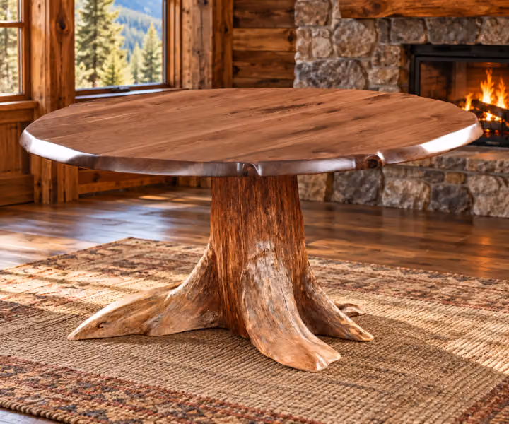 Sunrise Grove White Cedar & Black Walnut Hand-Hewn Table