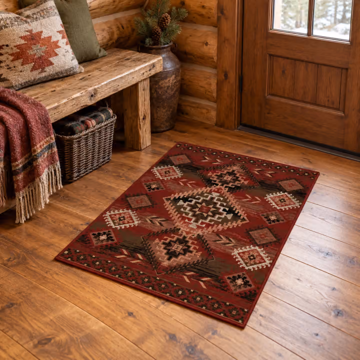 Canyon Wing Red Entry Rug