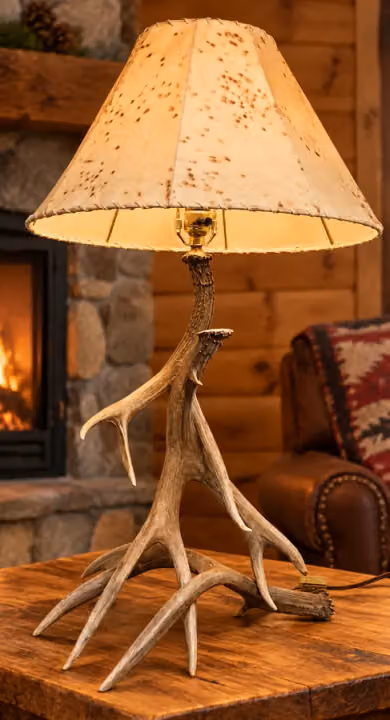 Brown Mule Deer Trio Table Lamp