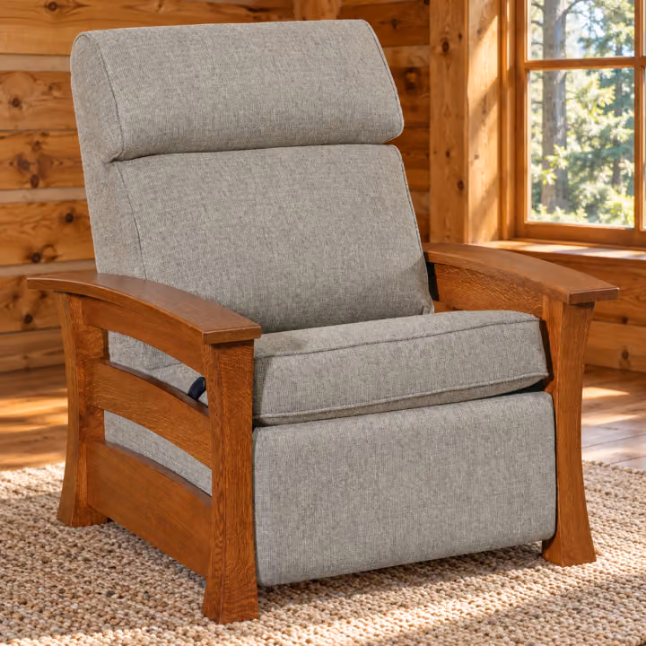 Oakfield Hollow Quarter Sawn White Oak Stockton Wall-Hugger Reclining Chair