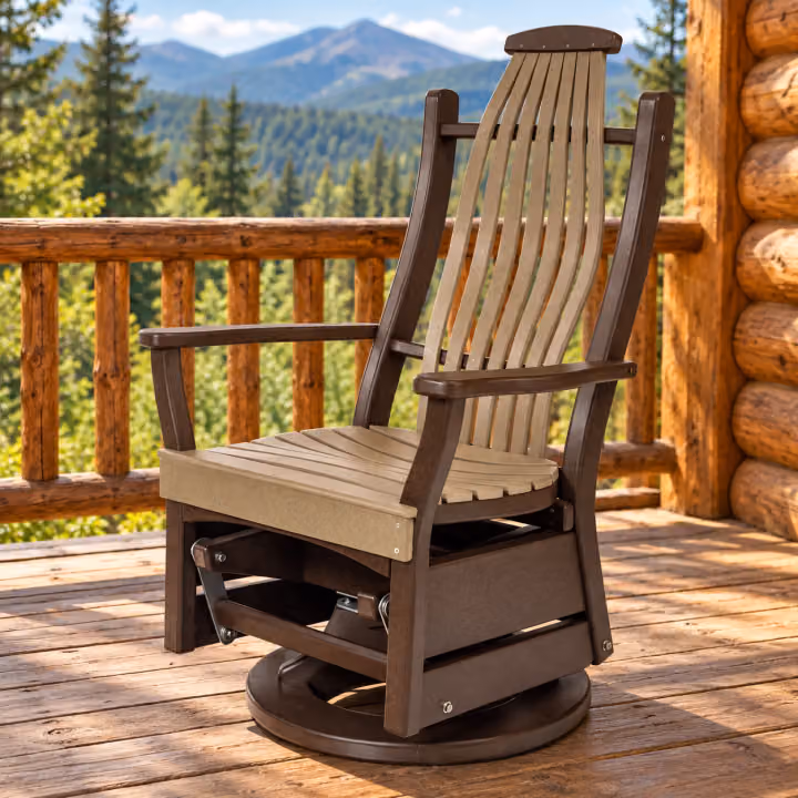 Woodridge Swivel Glider — Outdoor Poly in an outdoor setting
