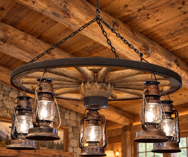 Woodland Lighting Wagon Wheel Chandelier