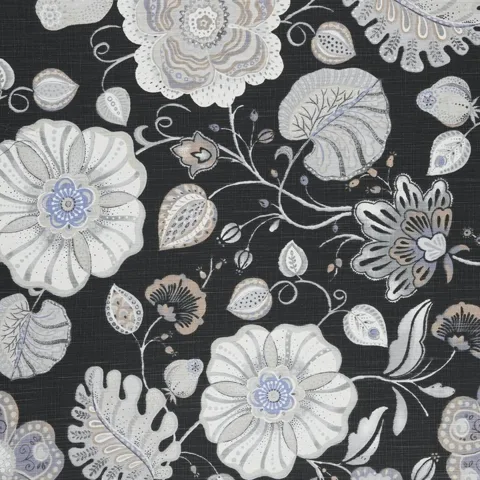 Camelia Charcoal actual fabric sample