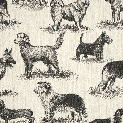 Dog Show Black actual fabric sample