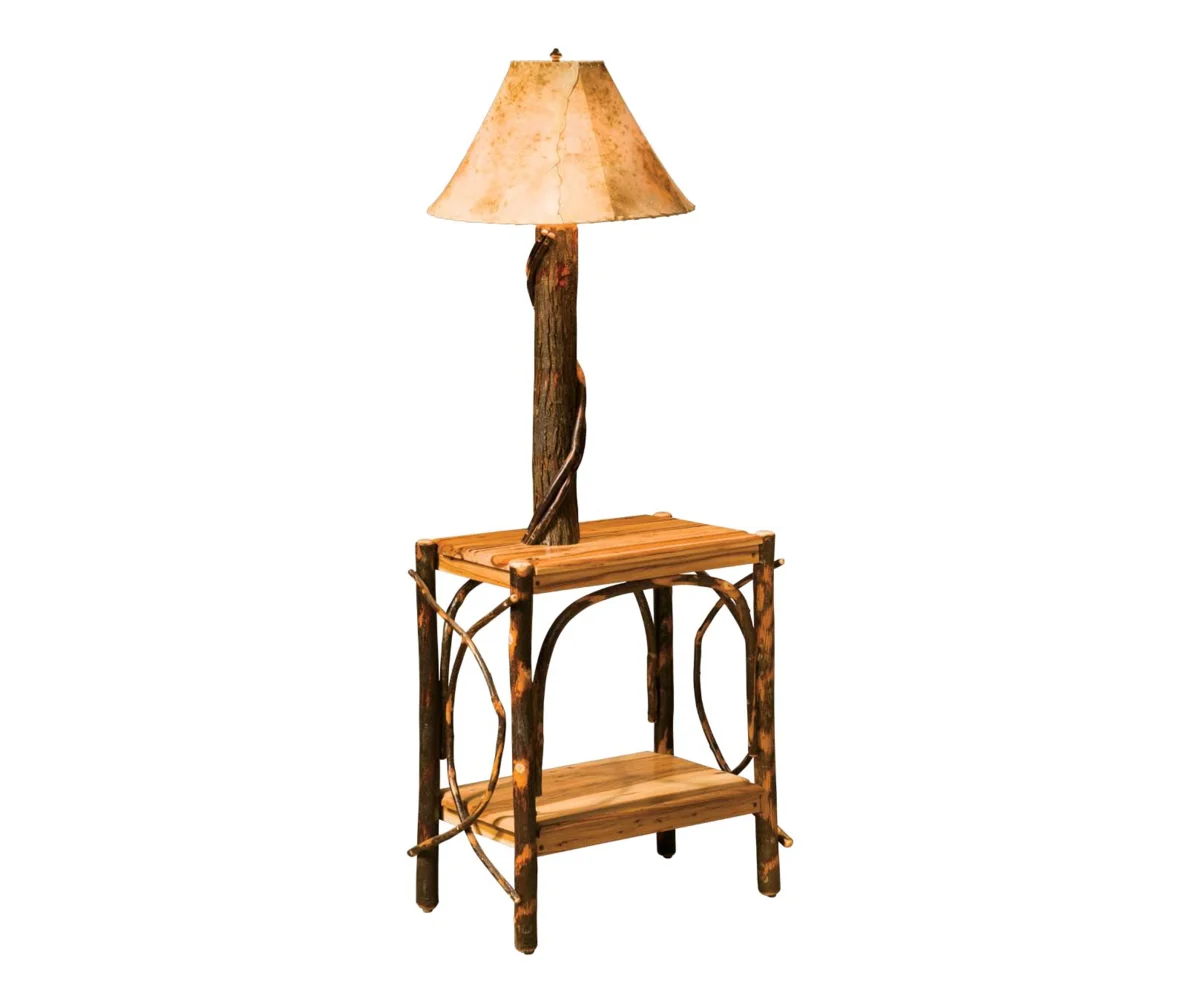 Fox Hollow Hickory Floor Lamp Table