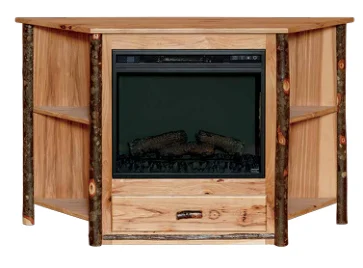 Hemlock Ridge Hickory Corner Fireplace TV Console