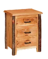 Hemlock Ridge Hickory Wavy-Edge Three-Drawer Nightstand