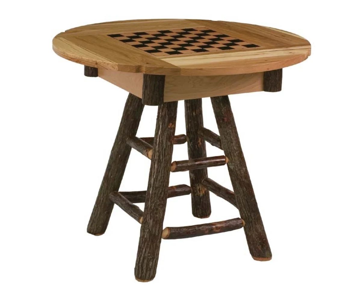 Fox Hollow Hickory Gamekeeper Round Game Table