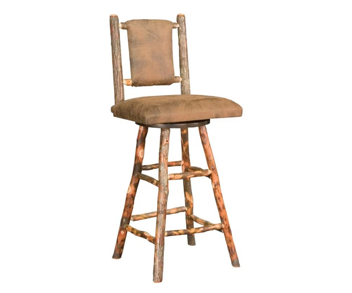 Fox Hollow Hickory Westbrook Upholstered-Back Bar Stool