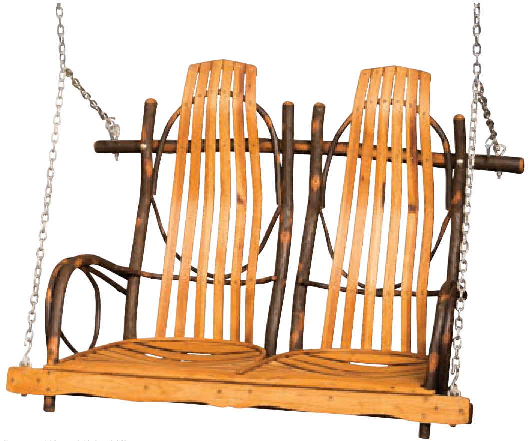 Fox Hollow Hickory Double Rocker Porch Swing