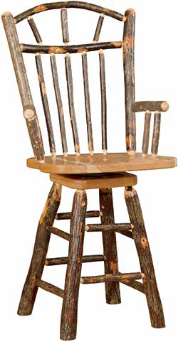 Hemlock Ridge Hickory Trailside Swivel Arm Bar Stool