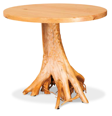 Timber Hollow Rustic Pine Round Stump Dining Table