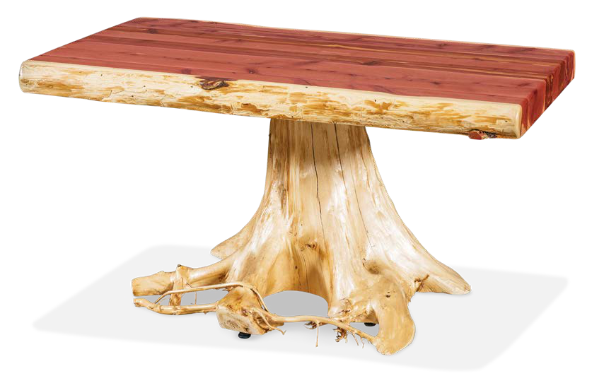 Timber Hollow Red Cedar Stump-Base Coffee Table