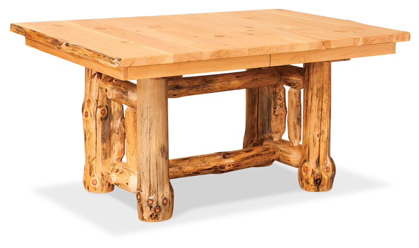 Timber Hollow Rustic Pine Two-Leaf Pedestal Dining Table