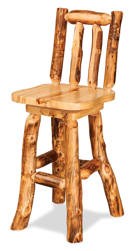 Timber Hollow Rustic Pine Swivel Counter Stool
