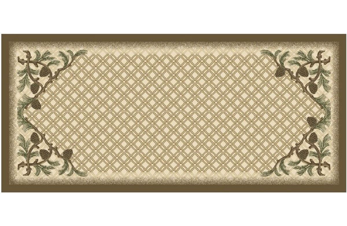 Pine Bough Cream Cabin Mat — rectangular pattern
