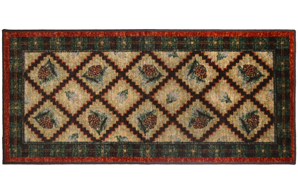 Pine Hearth Diamond Lodge Mat — rectangular pattern