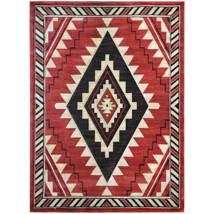 Canyon Ridge Red Geometric Rug