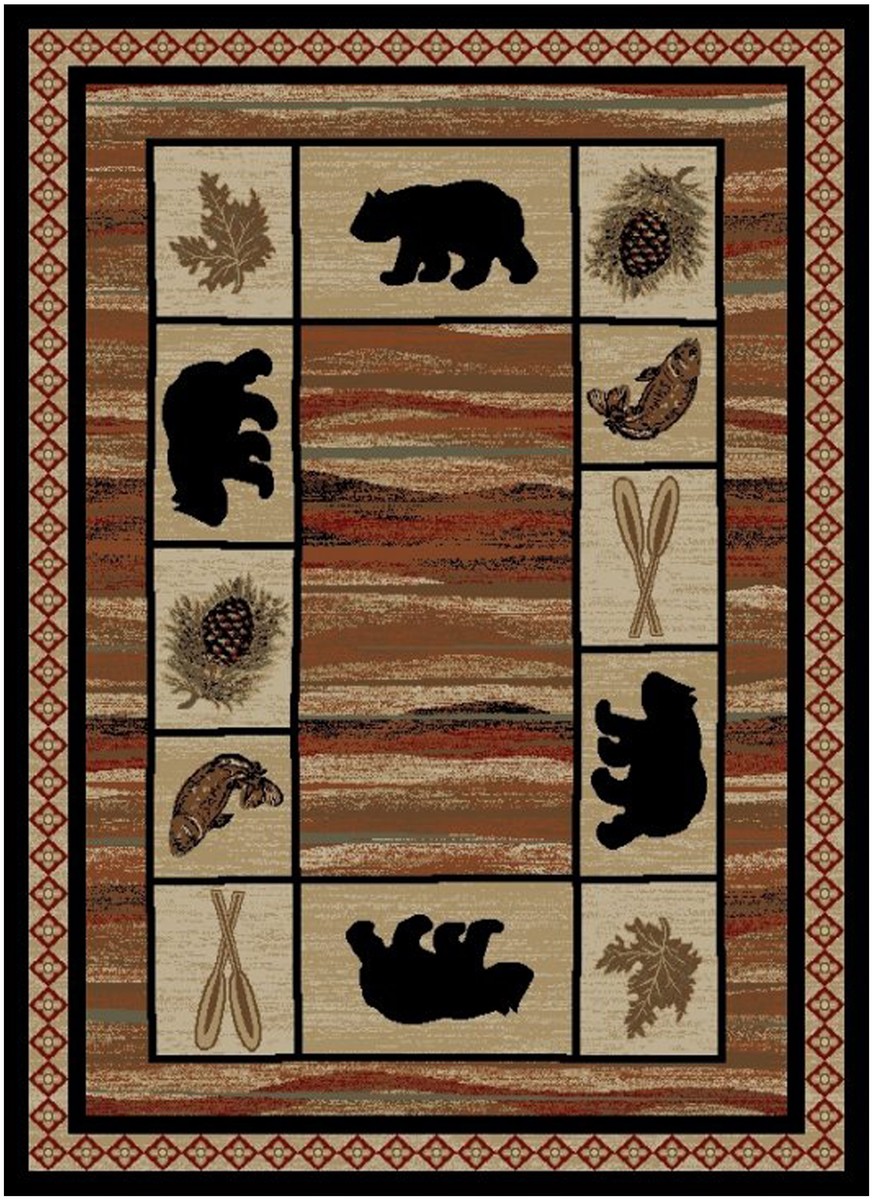 Mountain Passage Woodland Patchwork Rug — rectangular pattern
