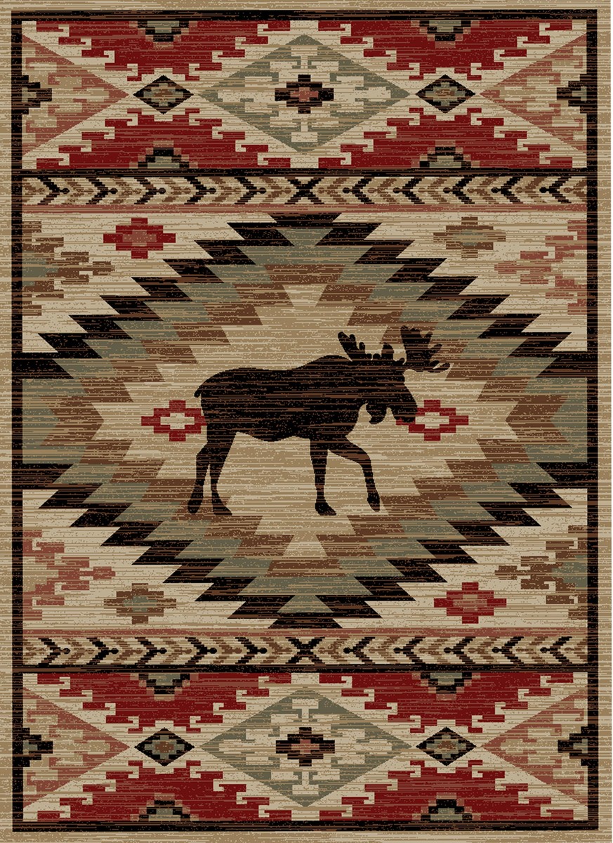 High Meadow Moose Southwest Rug — rectangular pattern
