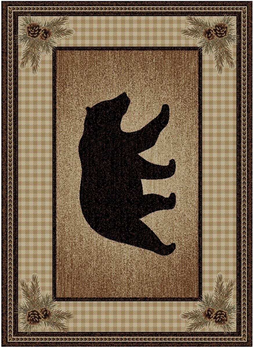 Ridgehaven Pinecone Bear Rug — rectangular pattern